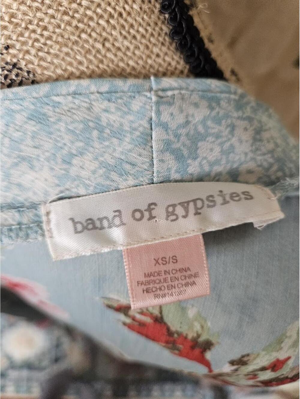 Band of Gypsies Blue Floral Kimono Boho Cottagecore Fairycore Sheer Cardigan - Picture 4 of 4